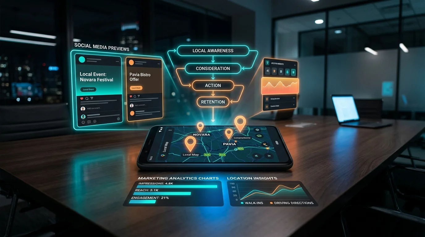 Funnel di marketing locale nelle province di Pavia e Novara
